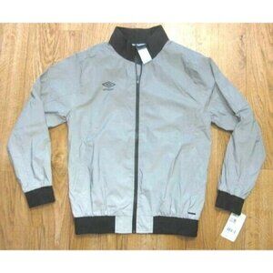 New W/ Tag Umbro Premier Silver Reflective Full Zip Jacket Sz S (Retail $140)